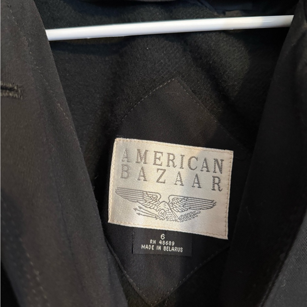 Vintage American Bazaar Women's Black Trench Coat - Picture 4 of 7
